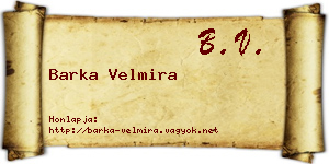 Barka Velmira névjegykártya